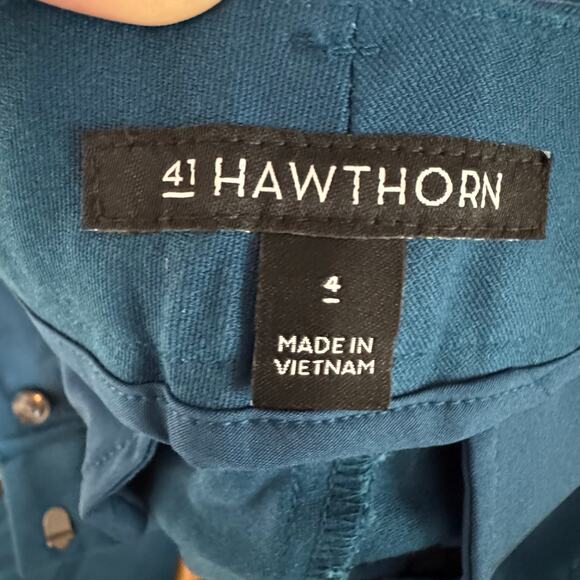 41 Hawthorn Blue Pants Size 4 NWT Flat Front Tapered Leg Adjustable Hem Workwear - Picture 9 of 9